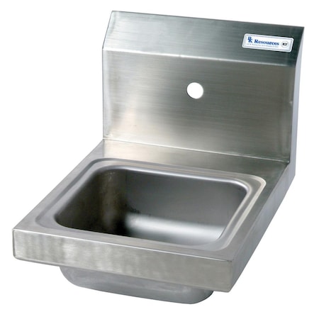 Bk Resources Space Saver Stainless Steel Hand Sink, 1 Hole, 9" x 9" x 5" BKHS-W-SS-1